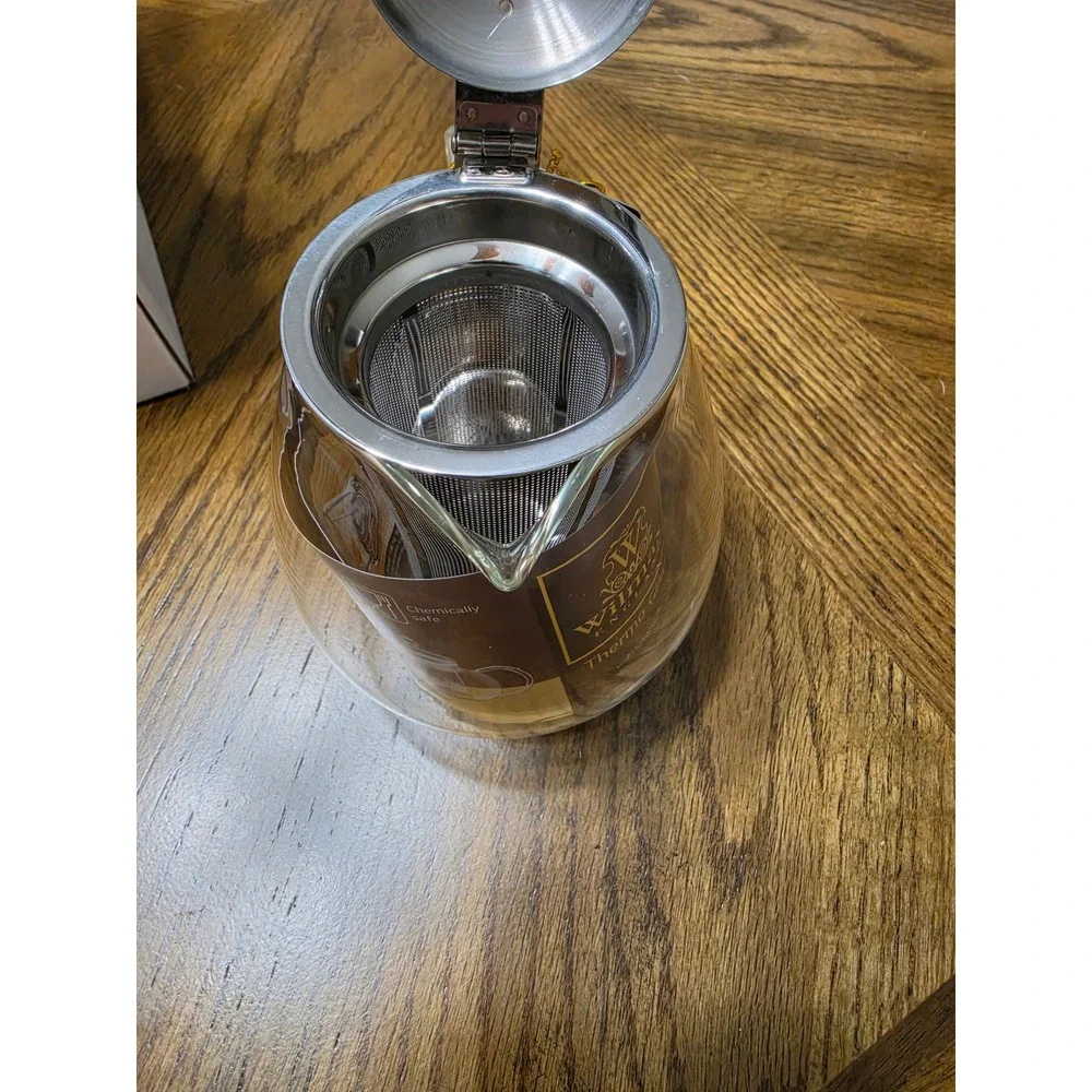 Wilmax England Thermo Glass Tea Pot 20oz 600ml Stainless Infuser WL-888801/A New